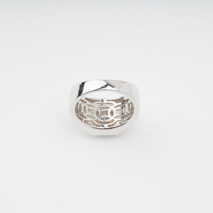Radieuse Crystal Embellished Sterling Silver Ring