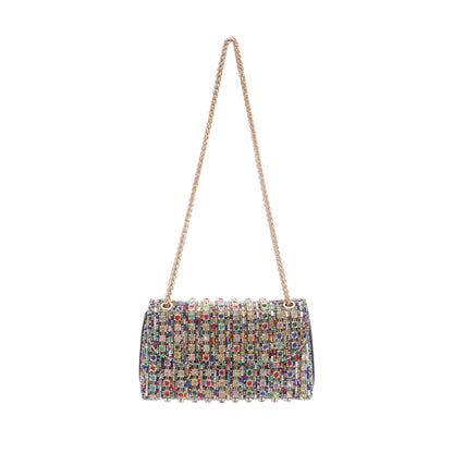 Jade crystal-embellished shoulder bag