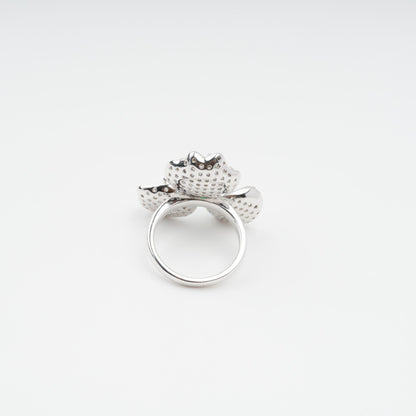 Carine Green Flower Shaped Zircon Gemstone Sterling Silver Ring