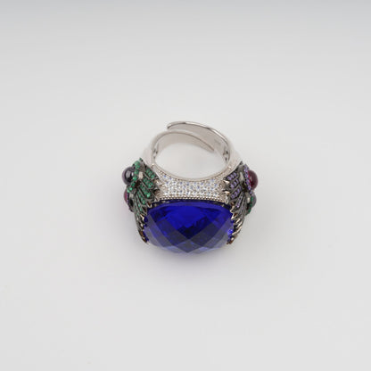 Givre Blue Bezel-Set Adjustable Gemstone Ring