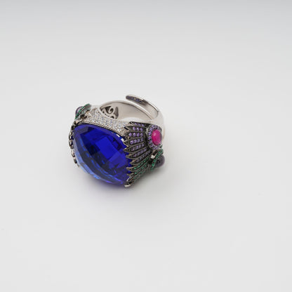 Givre Blue Bezel-Set Adjustable Gemstone Ring