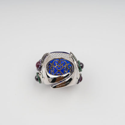 Givre Blue Bezel-Set Adjustable Gemstone Ring