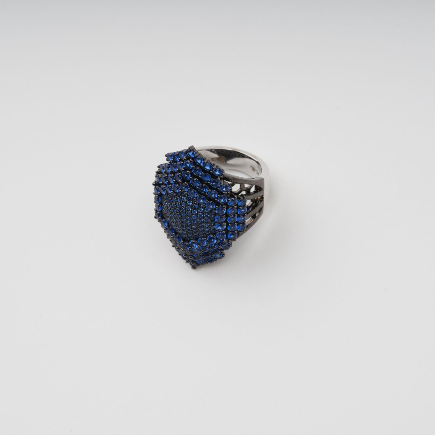 Galaxie Blue Dome Shaped Sterling Silver Ring