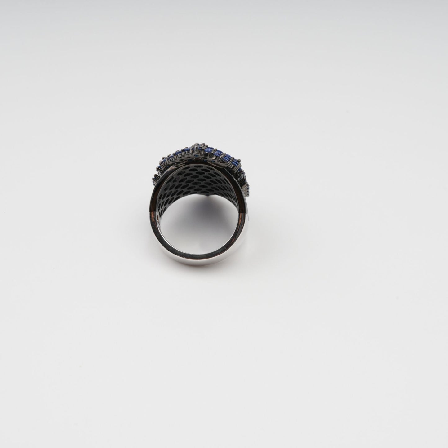 Galaxie Blue Dome Shaped Sterling Silver Ring