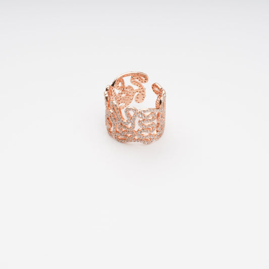 Écorce Gold Tone Open End Sterling Silver Adjustable Ring