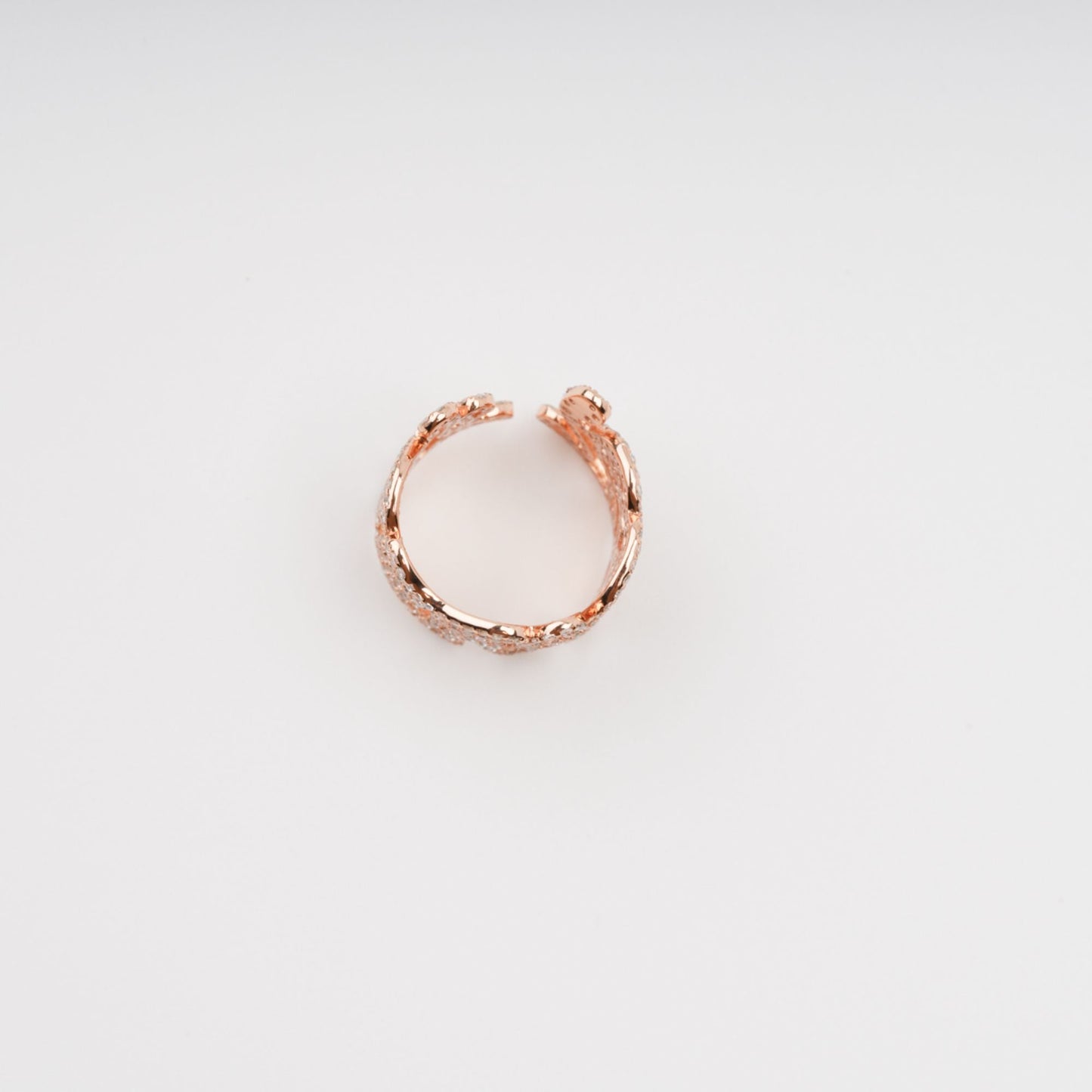 Écorce Gold Tone Open End Sterling Silver Adjustable Ring