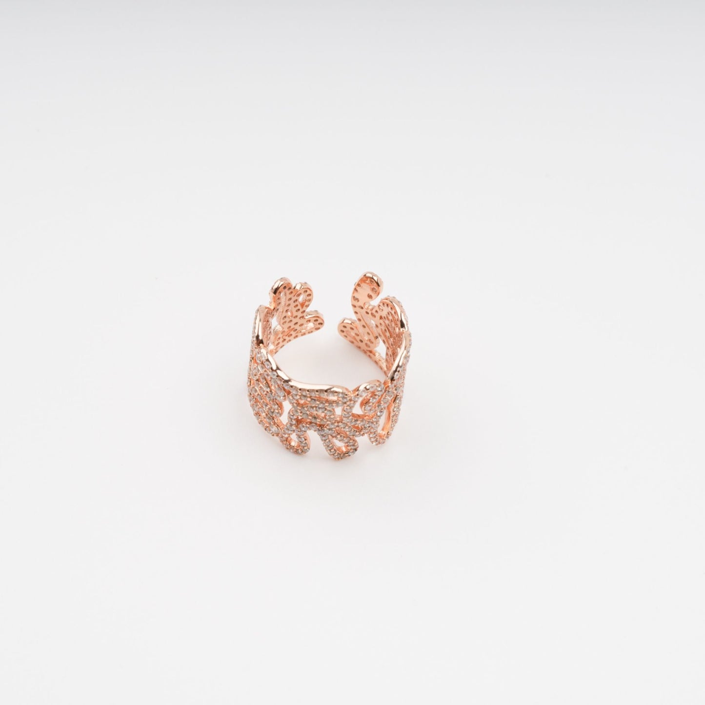 Écorce Gold Tone Open End Sterling Silver Adjustable Ring