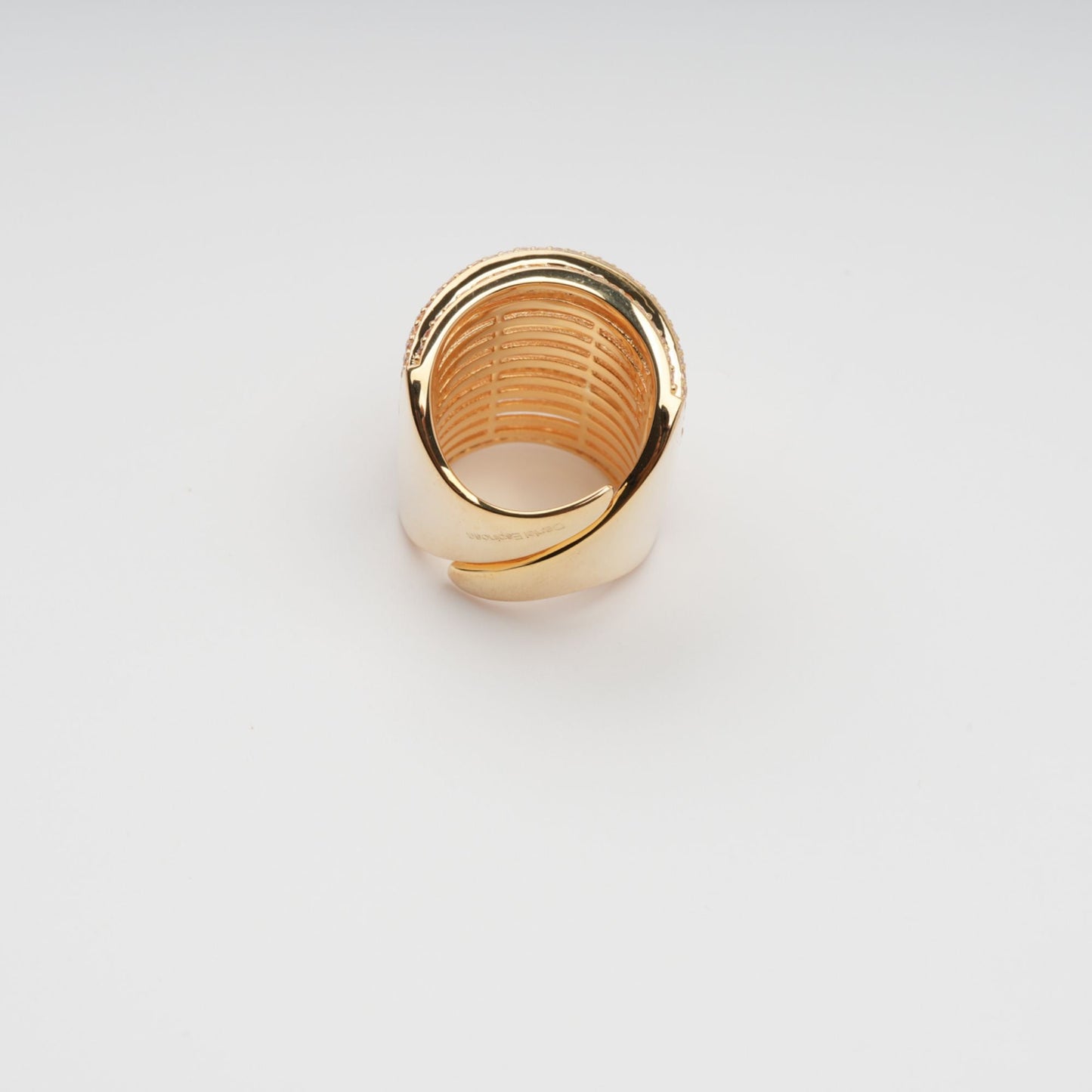 Soupir Gold Tone Multi-Band Adjustable Sterling Silver Ring