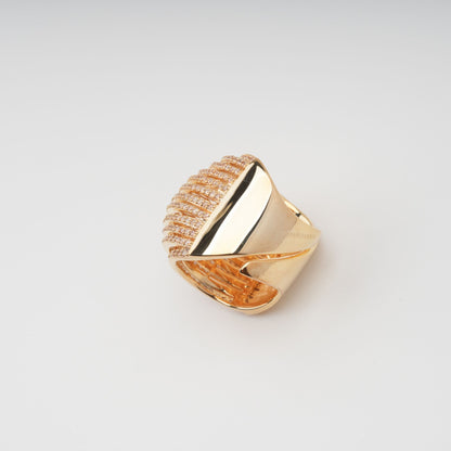 Soupir Gold Tone Multi-Band Adjustable Sterling Silver Ring