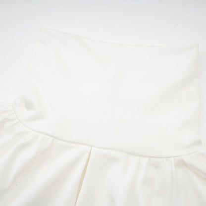 Maeva faux-flower ruched mini dress in White