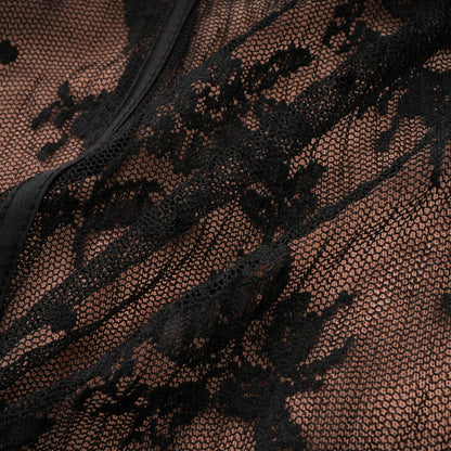 Marlene Black Flared Lace Maxi Dress