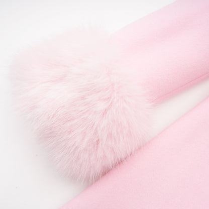 Louisette pink faux-fur overcoat