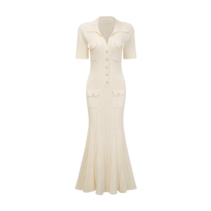 Nouria neutrals ribbed-knit midi dress