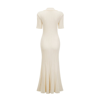 Nouria neutrals ribbed-knit midi dress