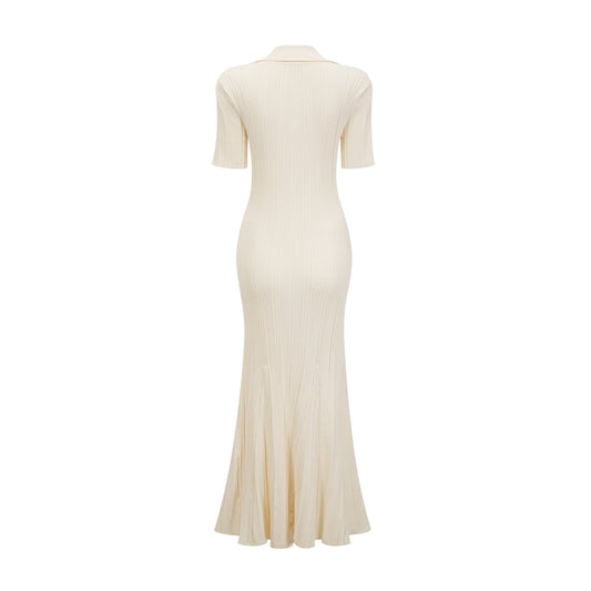 Nouria neutrals ribbed-knit midi dress