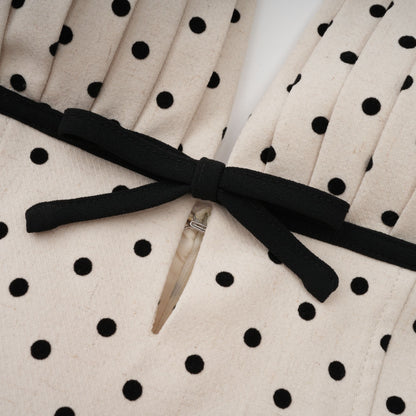 Gitane White Polka Dot Midi Dress
