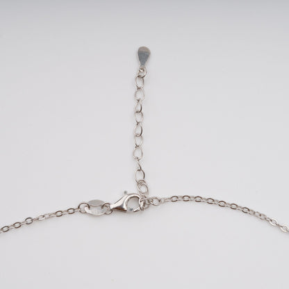 Annina Blue Oval Gemstone Pendant Sterling Silver Necklace