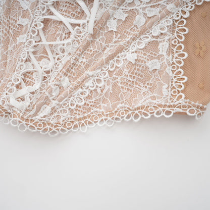 Karine floral-lace-panelling bustier top