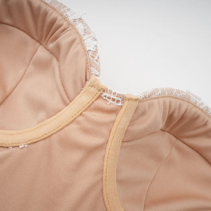 Karine floral-lace-panelling bustier top