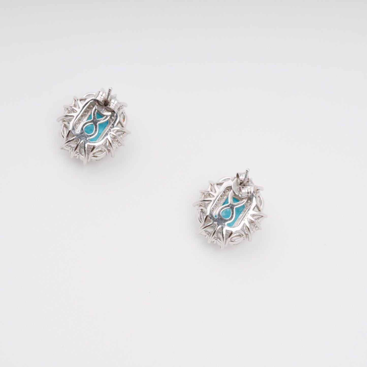 Kaisu Aquamarine Emerald Cut Gemstone Sterling Silver Earrings
