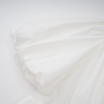 Vienne White Lace-Up Pleated Maxi Dress