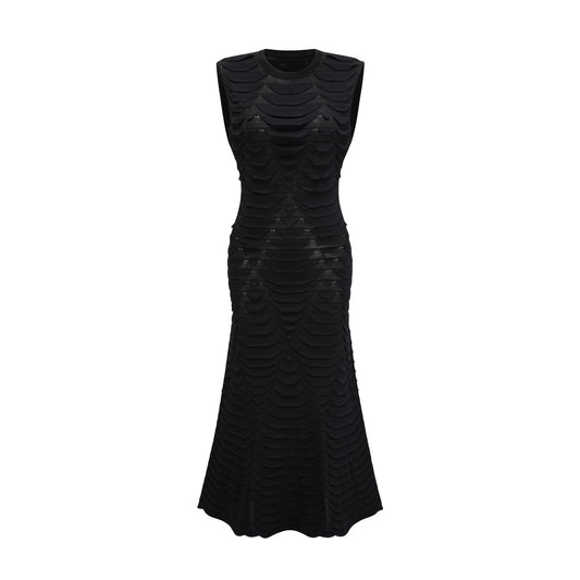 Anna snake-pattern godet midi dress