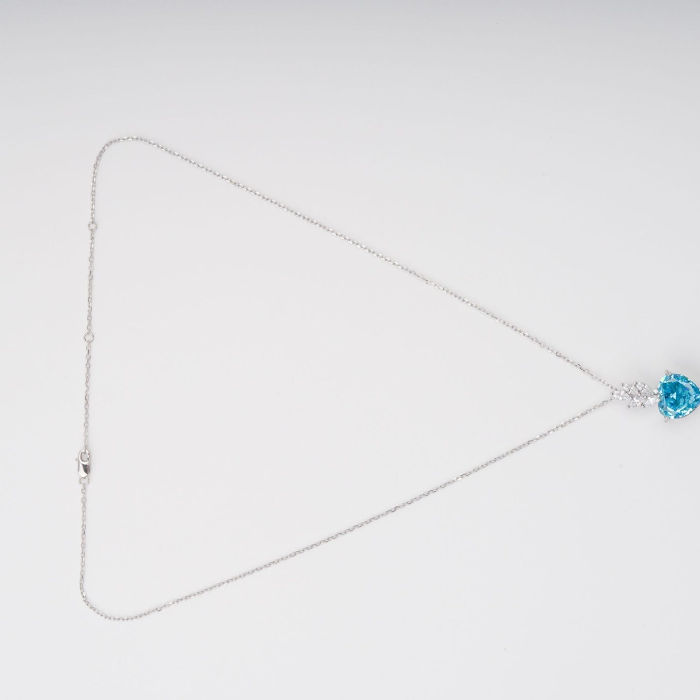 Cecilia Blue Heart Gemstone Pendant Sterling Silver Necklace