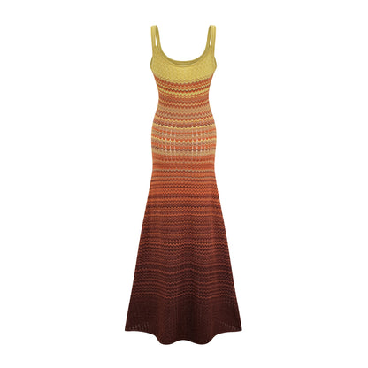 Delphine gradient knitted midi dress