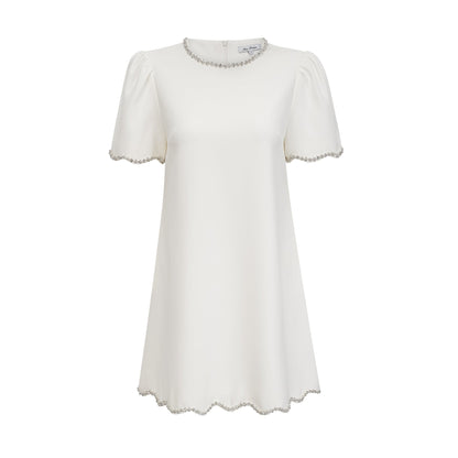 Bérénice white crystal-embellished mini dress