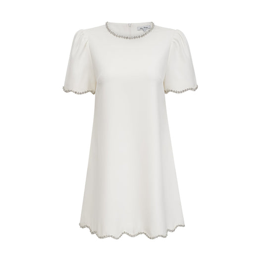 Bérénice white crystal-embellished mini dress
