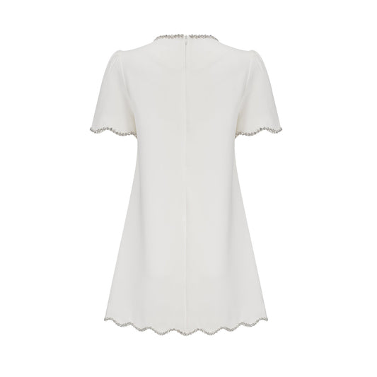 Bérénice white crystal-embellished mini dress