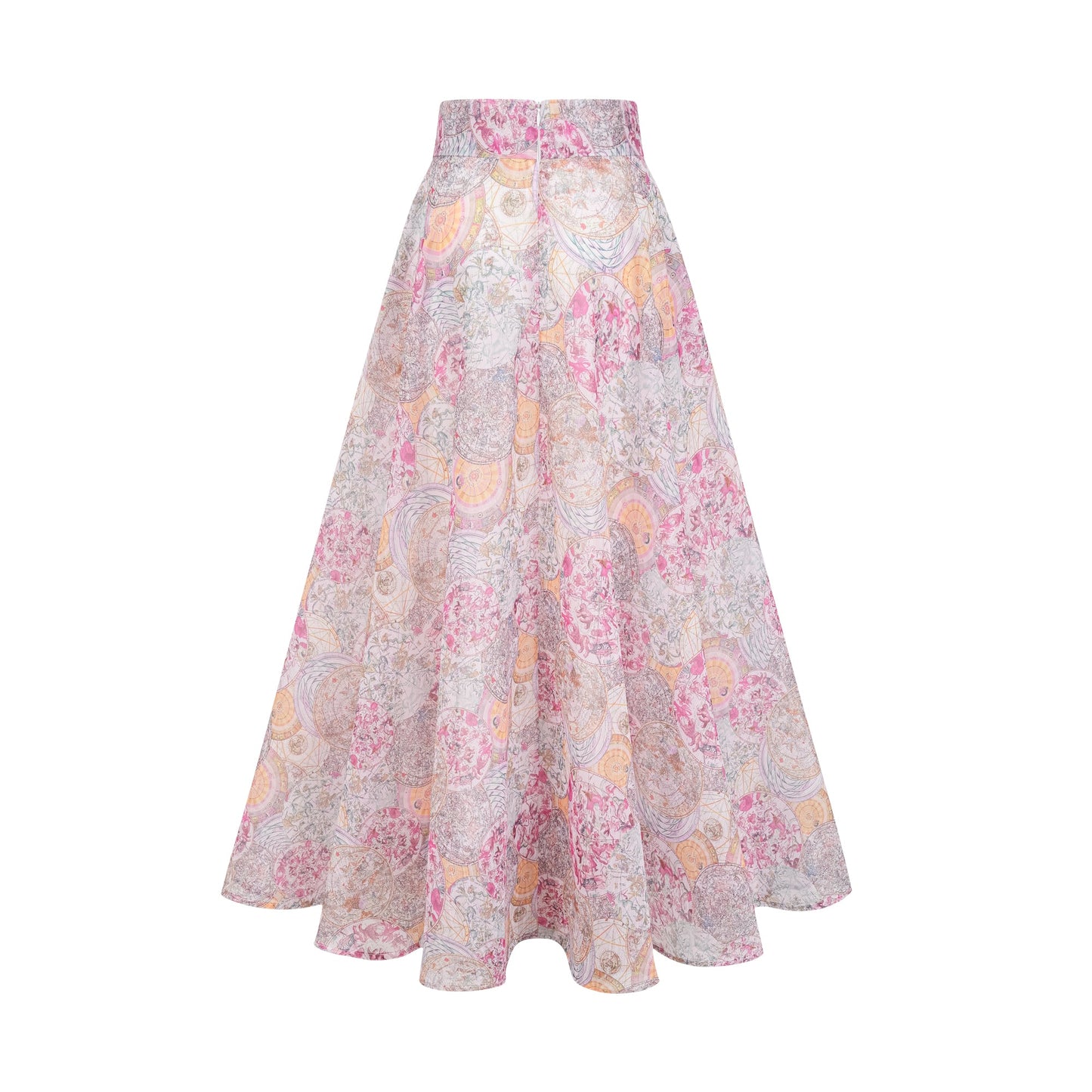 Cherry pink pattern-print shirt & skirt matching set