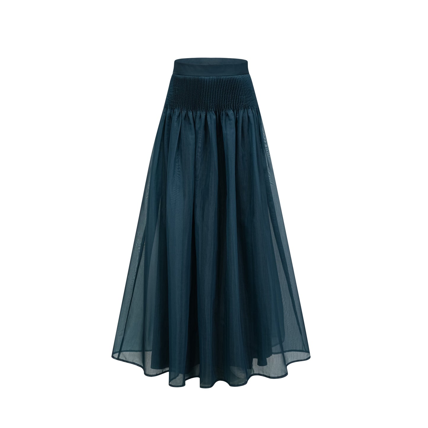 Zoé dark-green ribbon tie-neck shirt & skirt matching set