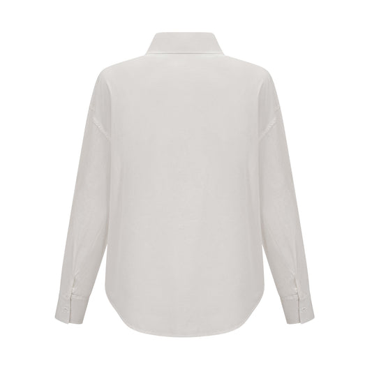 Rosalie white floral cut-out shirt