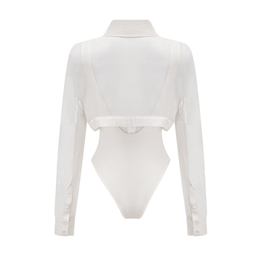 Fleur boned-design bodysuit