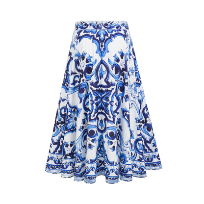 Allegra graphic-printed top & skirt matching set