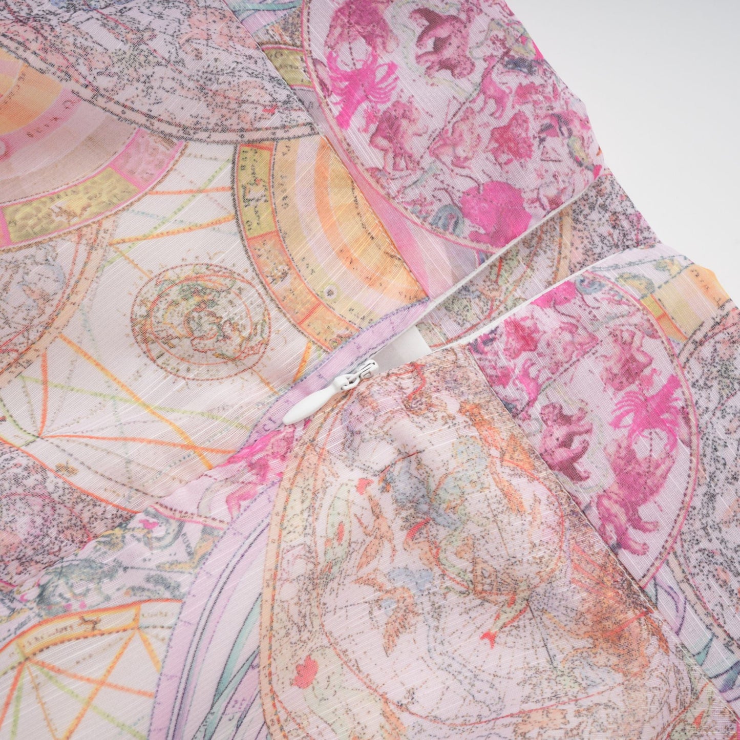 Cherry pink pattern-print shirt & skirt matching set