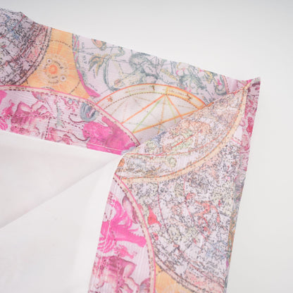 Cherry pink pattern-print shirt & skirt matching set