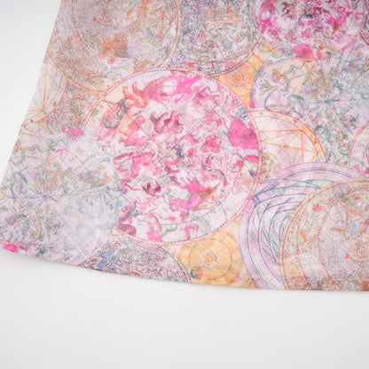 Cherry pink pattern-print shirt & skirt matching set
