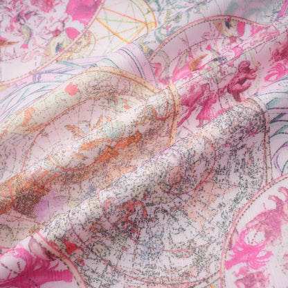 Cherry pink pattern-print shirt & skirt matching set