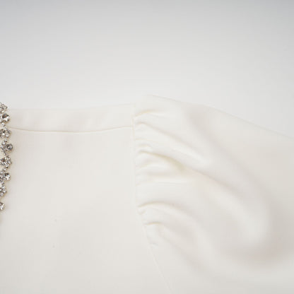 Bérénice white crystal-embellished mini dress