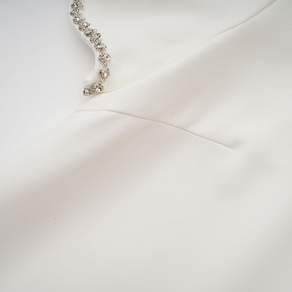 Bérénice white crystal-embellished mini dress