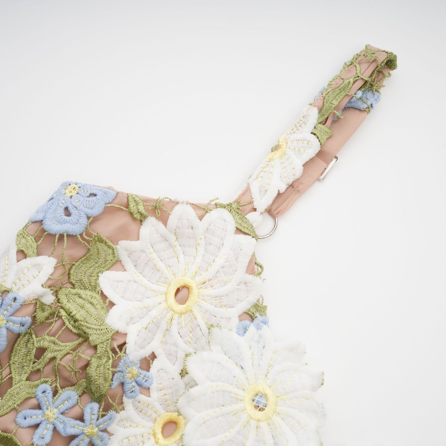 Carla floral embroidered hollow-carved midi dress