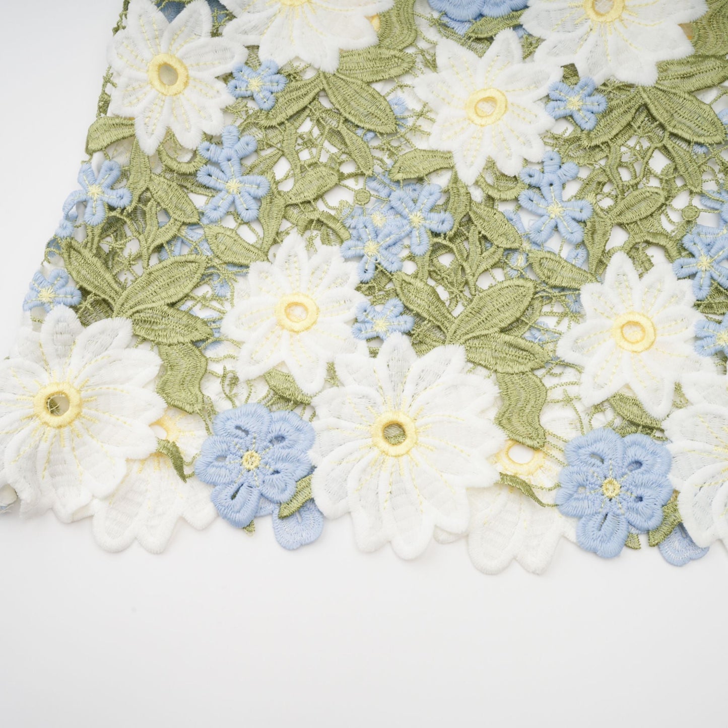 Carla floral embroidered hollow-carved midi dress