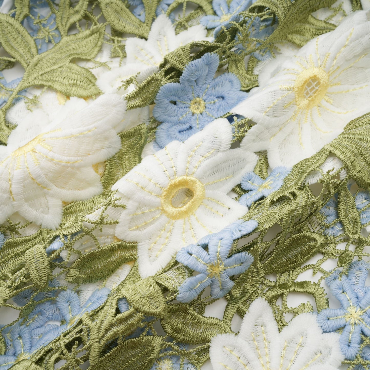 Carla floral embroidered hollow-carved midi dress
