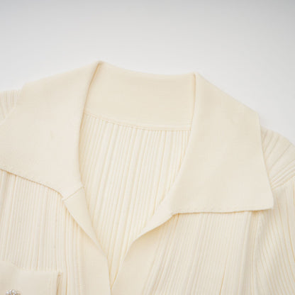 Nouria neutrals ribbed-knit midi dress