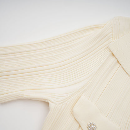 Nouria neutrals ribbed-knit midi dress