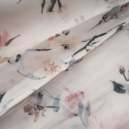 Héloïse White Floral Print Summer Midi Dress