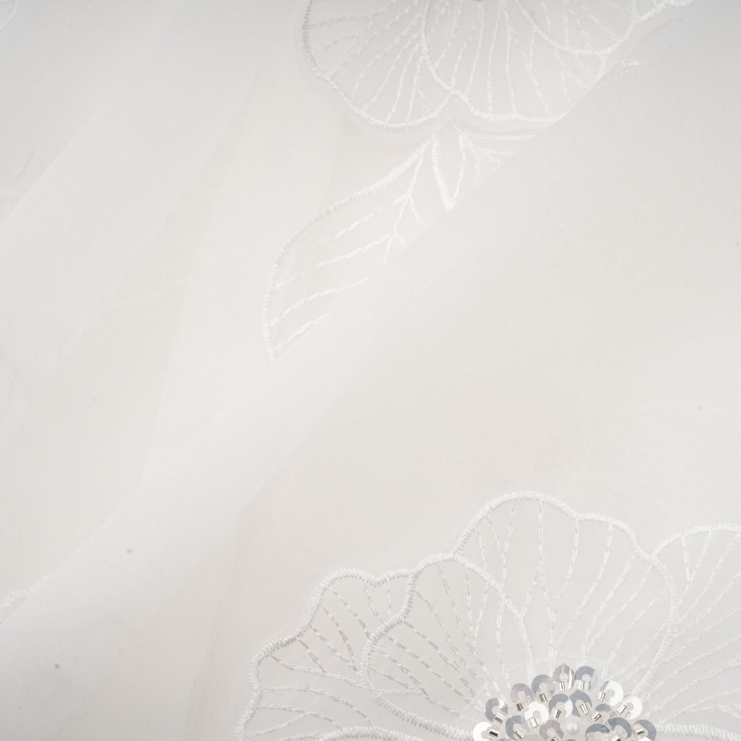 Béatrix white embellished semi-sheer shirt