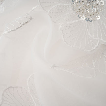 Béatrix white embellished semi-sheer shirt